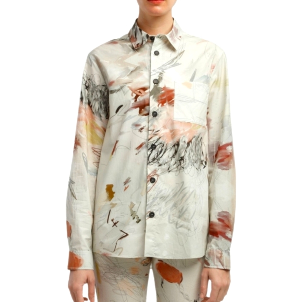 BEAU SOUCI | The Marco Graffiti‎ Oversized Long Sleeved Top in Size US 6